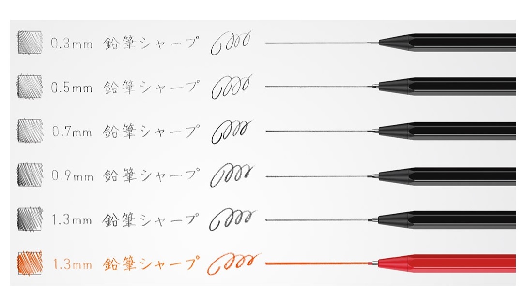 コクヨ 鉛筆シャープ シンプルデザイン 1.3mm 赤芯 PS-PER113-1P