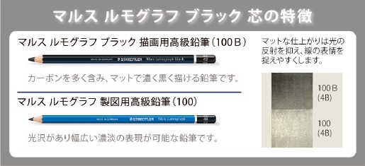 ステッドラー マルス ルモグラフ ブラック 描画用高級鉛筆 6本セット