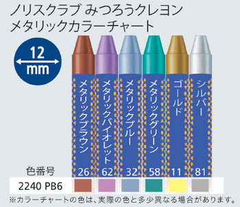 ステッドラー-ノリスクラブ-みつろうクレヨン-メタリックカラー-6色セット-2240-PB6 | 2 | ブング・ステーション