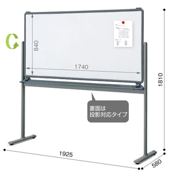 コクヨ-回転ホワイトボード-BB-R700シリーズ-投影対応タイプ-両面-ホワイト-ホワイト投影対応-板面1740×840-BB-R736WPSN | 1 | ブング・ステーション