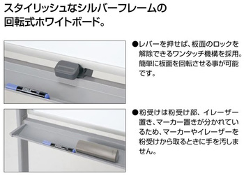 コクヨ-回転ホワイトボード-BB-R900シリーズ-両面-月行事-ホワイト-板面1760×865-BB-R936MWW | 3 | ブング・ステーション