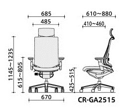 コクヨ-オフィスチェア-INSPINE-ヘッドレスト付き-可動肘-CR-GA2515E1GME5-ホワイトフレーム-ダルグレー | 4 | ブング・ステーション