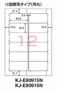 コクヨ-IJP用紙ラベル＜リラベル＞-はかどりタイプ-A4-12面-標準タイプ-100枚--KJ-E80916N | 1 | ブング・ステーション