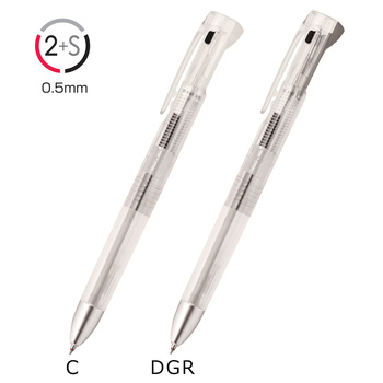 ゼブラ-2色ボールペン-シャープペンシル-0-5mm-ブレン-2-S＜BLEN-2-S＞-限定-透明軸-B2SAS88-FM-ダークグレー | 1 | ブング・ステーション