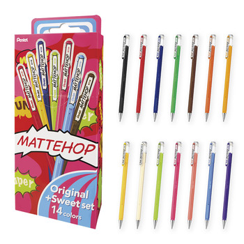 ぺんてる-ゲルインキボールペン-マットホップ＜MATTEHOP＞-1-0mm-オリジナル-スイートセット-14色-K110-V14ST | 1 | ブング・ステーション