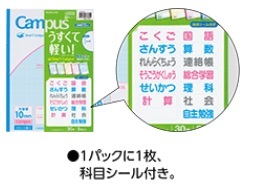 コクヨ-キャンパスノート＜スマートキャンパス＞-セミB5-30枚-5mm方眼罫-10mm実線入り--5色パック-ノ-GS30S10-5X5 | 4 | ブング・ステーション