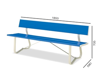 コクヨ-屋外用家具-背付きベンチ-樹脂製-W1800H705-PF-B10NN | 1 | ブング・ステーション