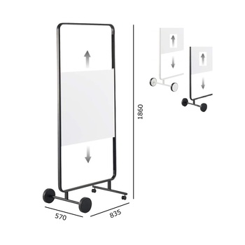 コクヨ-昇降ホワイトボード-モビーボ＜MOBI-bo＞-両面-W835H1860-B02-S087S1S1-SW1-ホワイト | 1 | ブング・ステーション