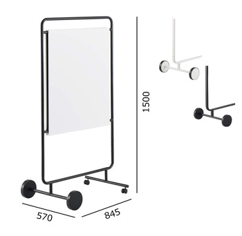 コクヨ-固定ホワイトボード-モビーボ＜MOBI-bo＞-両面-W845H1500-B02-C074S1S1-E61-ブラック | 1 | ブング・ステーション
