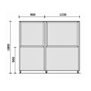 コクヨ-パネルスクリーン-Sシリーズ-上面ガラスパネル-2連-W-900-1230-H1800-ホワイトグレー-SN-SG182HSNE1 | 4 | ブング・ステーション