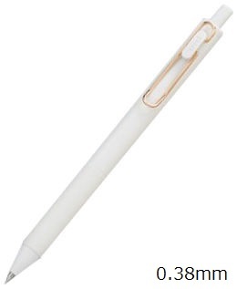 三菱鉛筆-ゲルインクボールペン-0-38mm-ユニボール-ワン-＜uni-ball-ONE＞-ローズゴールドクリップ-限定軸-オフホワイト軸-UMNS38-J24 | 1 | ブング・ステーション