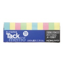 コクヨ-タックメモ-付箋タイプ-再生-25×7-2-4色-100枚×10-メ-1097 | 1 | ブング・ステーション