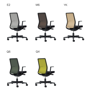 コクヨ-オフィスチェア-Monet＜モネット＞-背メッシュ-背色選択-座面ブラック-L型肘-ランバーサポートなし-ブラック脚-1S-オリーブイエロー-C03-B110--BB61SX1 | 6 | ブング・ステーション