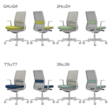 コクヨ-オフィスチェア-Monet＜モネット＞-背メッシュ-座色選択-背色グレー-L型肘-ランバーサポート付き-グレー脚-39E239-アッシュターコイズ-C03-G112--G39E2391 | 5 | ブング・ステーション