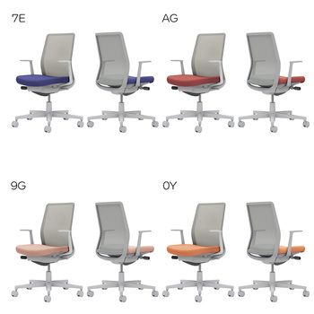 コクヨ-オフィスチェア-Monet＜モネット＞-背メッシュ-座色選択-背色グレー-L型肘-ランバーサポートなし-グレー脚-Q6-ディープグリーン-C03-G110--GQ6E2X1 | 6 | ブング・ステーション