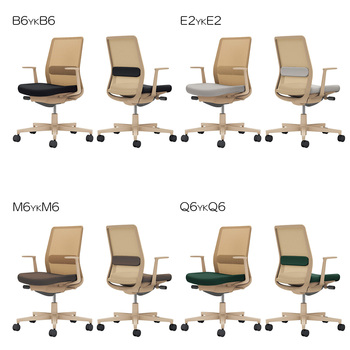 コクヨ-オフィスチェア-Monet＜モネット＞-背メッシュ-座色選択-背色ベージュ-L型肘-ランバーサポート付き-ベージュ脚-T7YKT7-ネイビー-C03-Z112--ZT7YKT71 | 4 | ブング・ステーション