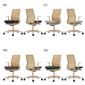 コクヨ-オフィスチェア-Monet＜モネット＞-背メッシュ-座色選択-背色ベージュ-L型肘-ランバーサポートなし-ベージュ脚-2H-パウダーミント-C03-Z110--Z2HYKX1 | 4 | ブング・ステーション