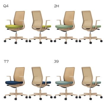 コクヨ-オフィスチェア-Monet＜モネット＞-背メッシュ-座色選択-背色ベージュ-L型肘-ランバーサポートなし-ベージュ脚-2H-パウダーミント-C03-Z110--Z2HYKX1 | 5 | ブング・ステーション