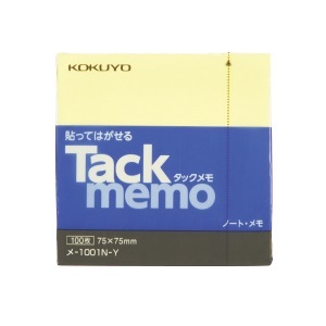 コクヨ-タックメモ-75×75mm-正方形-100枚-メ-1001N-Y-黄 | 1 | ブング・ステーション
