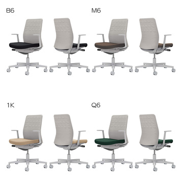 コクヨ-オフィスチェア-Monet＜モネット＞-背クッションタイプ-座色選択-背色グレー-L型肘-ランバーサポートなし-グレー脚-Q6-ディープグリーン-C03-G210--GQ6E2X1 | 4 | ブング・ステーション