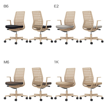 コクヨ-オフィスチェア-Monet＜モネット＞-背樹脂シェルタイプ-L型肘-ランバーサポートなし-ベージュシェル-M6-ダークグレージュ-C03-Z310--ZM61KX1 | 4 | ブング・ステーション