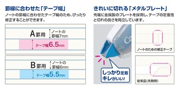 コクヨ-キャンパス-ノートのための修正テープ-つめ替えタイプ-A罫用-テープ幅6-5mm-本体ピンク-TW-MNT336 | 2 | ブング・ステーション