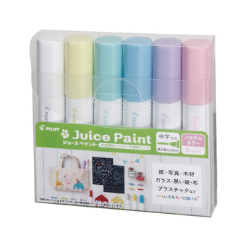 パイロット-水性マーカー-ジュースペイント-パステルカラー-6色セット-中字丸芯1-4mm-SJP-120MN-6CP | 1 | ブング・ステーション