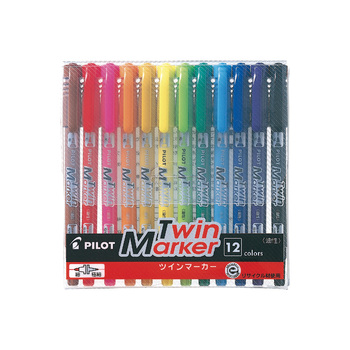 パイロット-油性マーカー-コイピタインキ-ツインマーカー-12色セット-極細0-4mm-細字0-5mm-MEF-144EU12C | 1 | ブング・ステーション