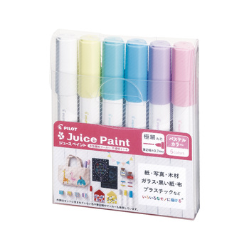 パイロット-水性マーカー-ジュースペイント-パステルカラー-6色セット-極細丸芯0-7mm-SJP-120EF-6CP | 1 | ブング・ステーション