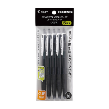 パイロット-油性ボールペン-スーパーグリップG-ノック式-5本セット-極細0-5mm-PBSGK-50EF-5BB | 1 | ブング・ステーション
