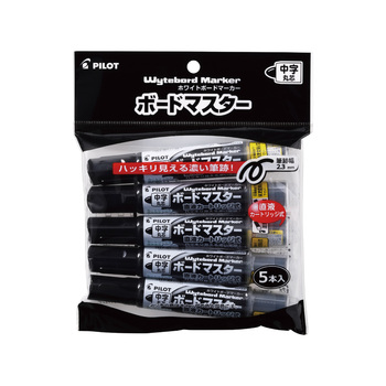 パイロット-ホワイトボードマーカー-＜ボードマスター＞（直液カートリッジ式）-中字丸芯-5本セット-P-WMBM60L-5B | 1 | ブング・ステーション