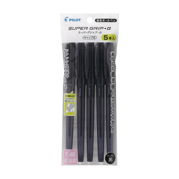 パイロット-油性ボールペン-スーパーグリップG-キャップ式-5本セット-超極太1-6mm-PBSGC-50BB-5BB | 1 | ブング・ステーション