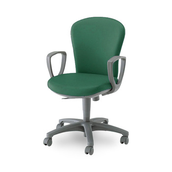 コクヨ-オフィスチェアー-レグノ2-スタンダードタイプ-ローバック-サークル肘-布張地-CR-G211F4-HSN24／ミディアムミント | 1 | ブング・ステーション