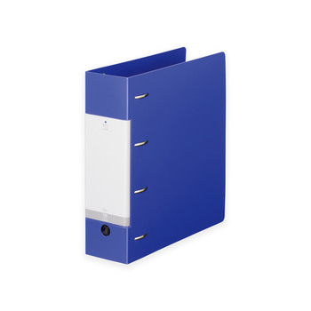 LIHITLAB--D型リングファイル-REQUESTシリーズ-A4-S型-4穴-G1290-8-青 | 1 | ブング・ステーション