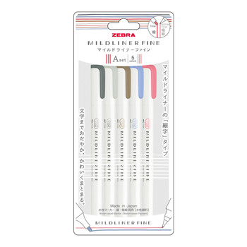 ゼブラ-水性マーカー-マイルドライナーファイン-細・極細両用-水性顔料-5色セット-限定-WYT9-5C--A／5色セットA | 1 | ブング・ステーション