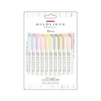 ゼブラ-水性マーカー-マイルドライナー-太・細両用-水性顔料-10色セット-限定-WKT7-10C-YNTC | 1 | ブング・ステーション