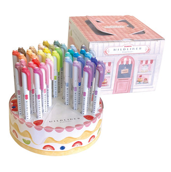 ゼブラ-マイルドライナー40本ケーキ型ペン立てセット-WKT7-40-CAKE | 1 | ブング・ステーション