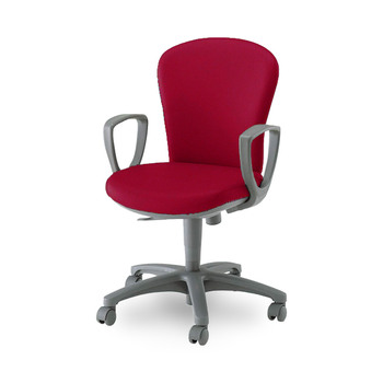 コクヨ-オフィスチェアー-レグノ2-スタンダードタイプ-ローバック-サークル肘-布張地-CR-G211F4HSNA9-色：マルーン | 1 | ブング・ステーション