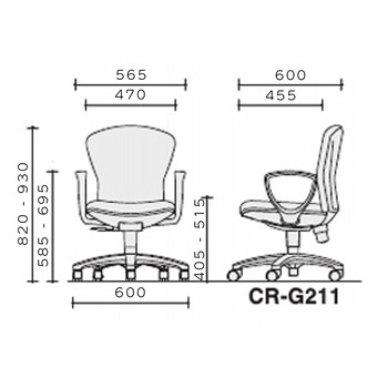 コクヨ-オフィスチェアー-レグノ2-スタンダードタイプ-ローバック-サークル肘-布張地-CR-G211F4HSN24-色：ミディアムミント | 4 | ブング・ステーション