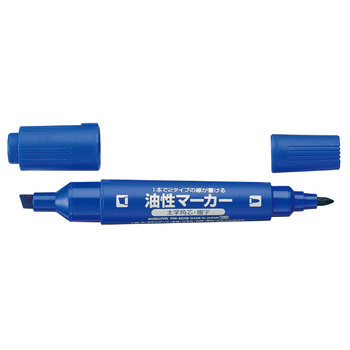 コクヨ-油性マーカー-再生樹脂-太字ツイン-5-1mm--PM-42NB-青 | 1 | ブング・ステーション