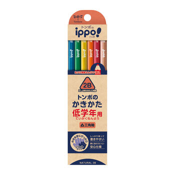 トンボ鉛筆-低学年用かきかたえんぴつ-三角軸-2B-ナチュラルN04-ippo--MP-SENN04-2B | 1 | ブング・ステーション