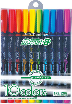 トンボ鉛筆-蛍光マーカー-蛍コート80-10色セット-WA-SC10C | ブング・ステーション