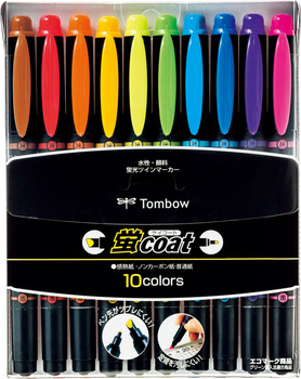 トンボ鉛筆-蛍光マーカー-蛍コート-10色セット-WA-TC10C | 1 | ブング・ステーション