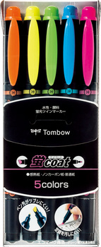 トンボ鉛筆-蛍光マーカー-蛍コート-5色セット-WA-TC5C | 1 | ブング・ステーション