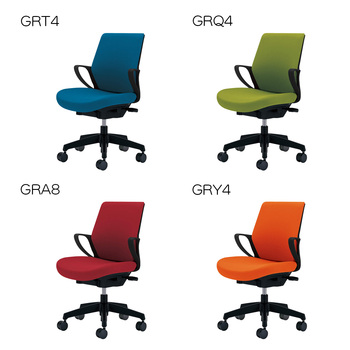 コクヨ-オフィスチェア-picora（ピコラ）ローバック-ブラック樹脂脚-肘付き-布張地-ブラックシェル-GRE3-ソフトグレー-CR-G530E6GRE3 | 7 | ブング・ステーション