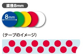 コクヨ-カラーラベル-しっかり貼れる・丸型-直径8mm-タ-R70-41B-青 | 3 | ブング・ステーション
