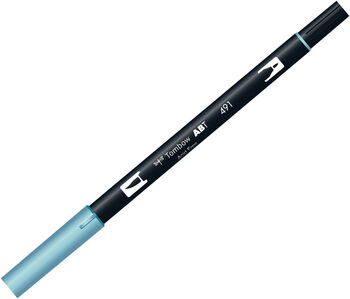 トンボ鉛筆-水性マーカー-ＡＢ－Ｔ＜Glacier-Blue-グレイシャーブルー-＞-デュアルブラッシュペン-AB-T491 | 1 | ブング・ステーション