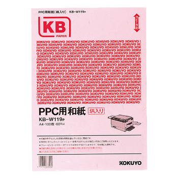 コクヨ-PPC用和紙（柄入り）-A4-100枚-KB-W119P-ピンク | 1 | ブング・ステーション