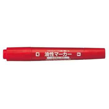 コクヨ-油性マーカー-再生樹脂-太字ツイン-5-1mm--PM-42NR-赤 | 1 | ブング・ステーション