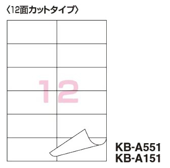 コクヨ-PPC用紙ラベル-共用タイプ--B5-12面-100枚-KB-A151 | 1 | ブング・ステーション